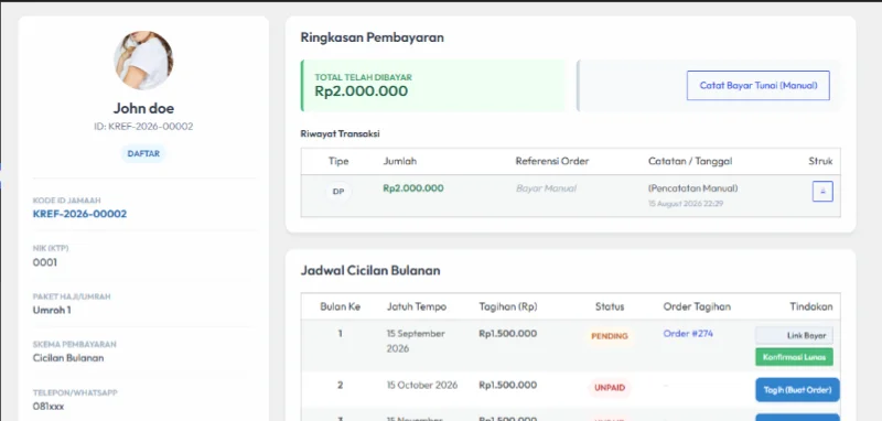 Manajemen Data & Status Jamaah Terpadu